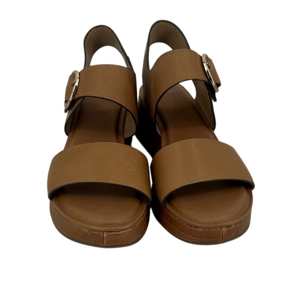 NEW Faedra Wedge Leather Super Soft Sandal Brown Tan Women’s 7